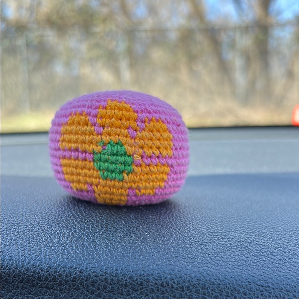 Pink and Orange Crochet Flower Decor